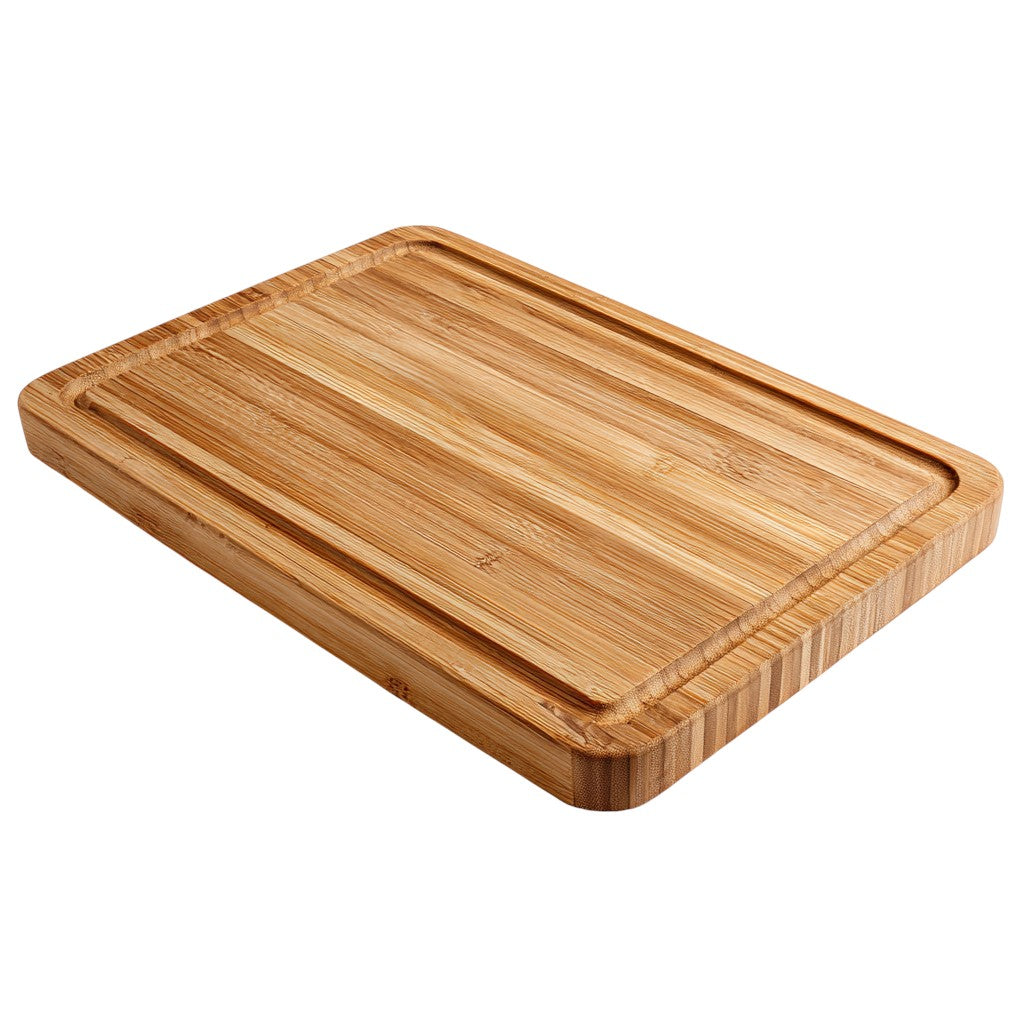 Qelnu Organic Bamboo Cutting Board with Juice Groove